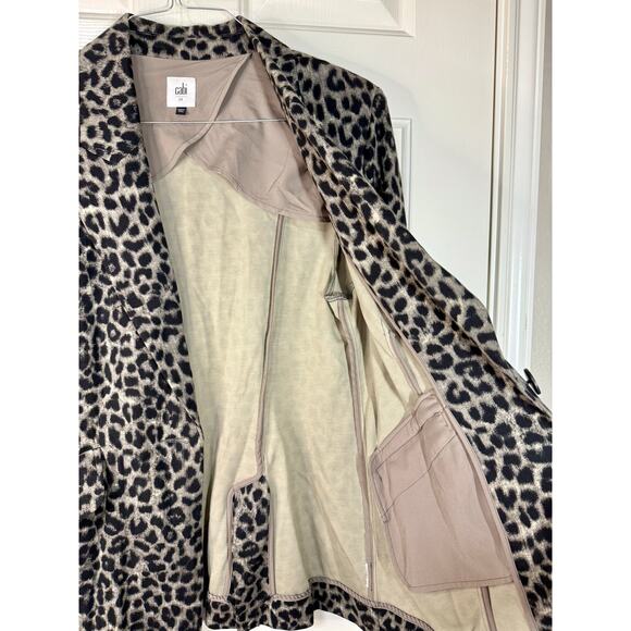 Cabi Retro 80's Animal Print Gray Lined Jacket Size 12 - Picture 6 of 10